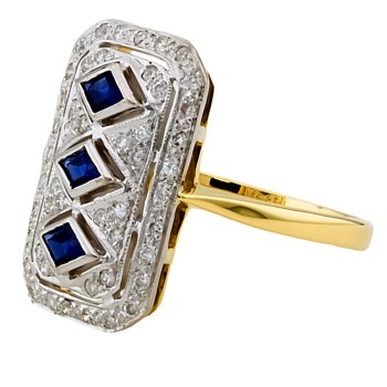 18ct gold Sapphire/Diamond Cluster Ring size P